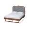 Baxton Studio Roald Mid-Century Modern Grey Fabric and Walnut Brown Wood King Size Platform Bed 246-12645-9412-ZORO - alternate 5
